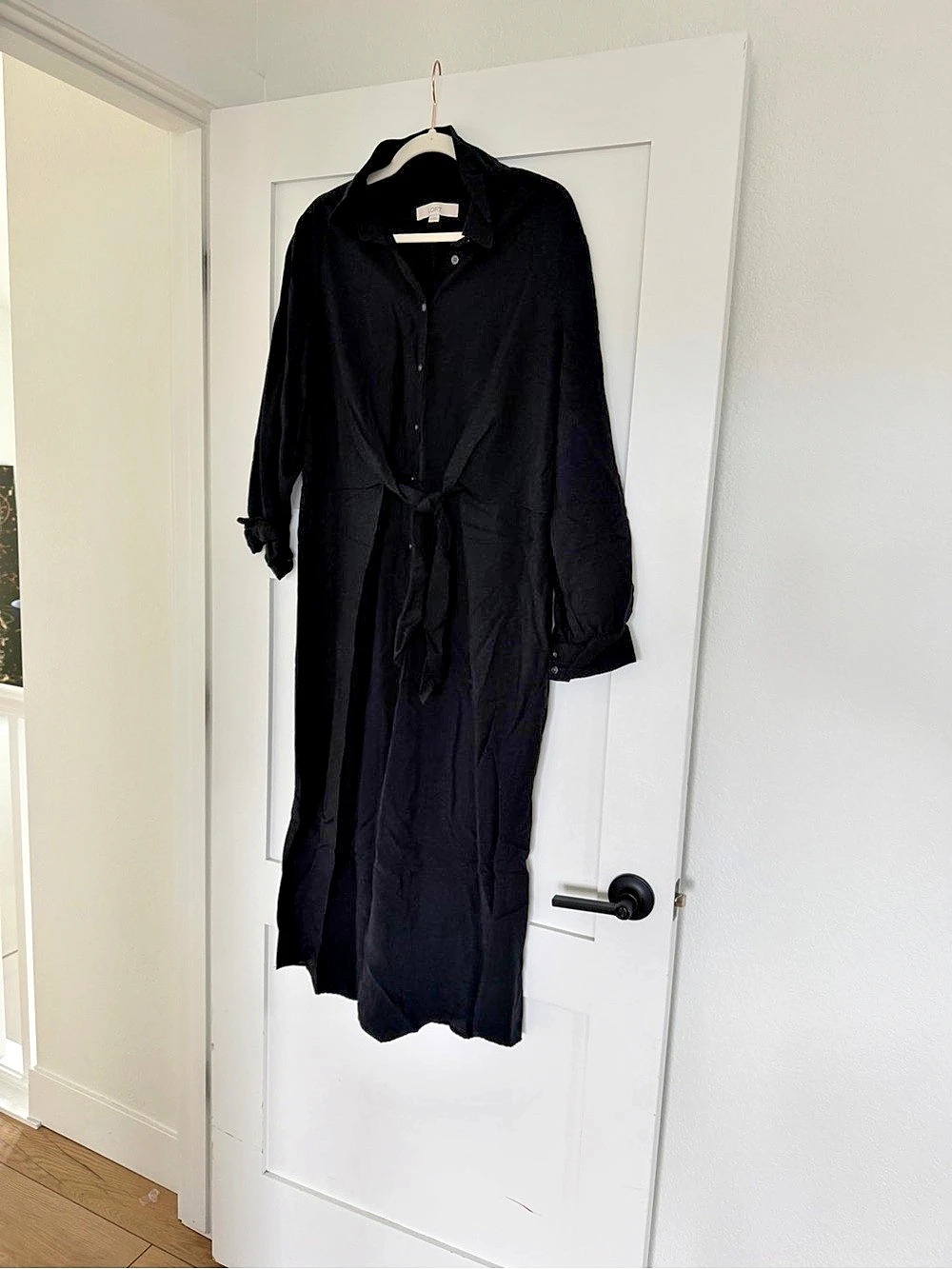 LOFT Maxi Shirt Dress in Black Size 16 Like New